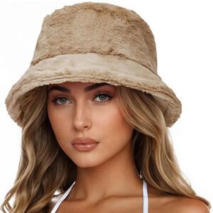 Brown Fussy Bucket Hat OSFM Brand New